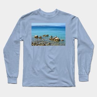 Cormorants off the Punat Coast in Krk, Croatia Long Sleeve T-Shirt